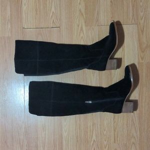 Marc Fisher Black Suede Leather Over-the-knee Boots 6